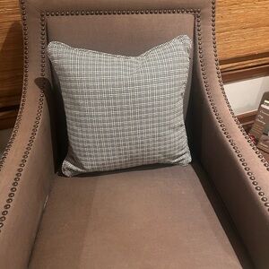 Two Mitchell Gold + Bob Williams Black and White Plaid Accent Pillows